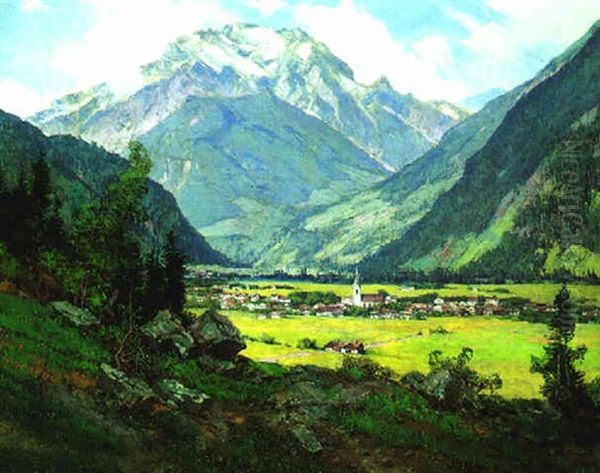 Blick Auf Mayrhofen Im Zillertal, Im Hintergund Der Grunberg - view 1
