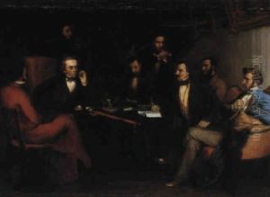 In The Reading Room by Pierre Charles Comte