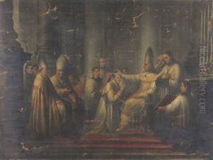 Papa Gregorio Xvi Benedice E Consacra Ludovico Altieri Nella Basilica Di Santa Maria Maggiore, Al Cospetto Del Cardinale Sinibaldi