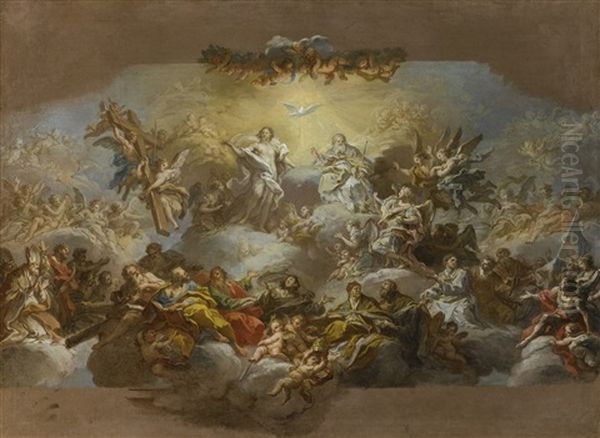 The Holy Trinity And Saints In Glory, A Sketch For A Ceiling - view 1