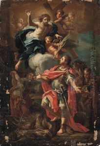 Christ Appearing To Saint George After Slaying The Dragon by Sebastiano Conca