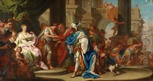 Die Heiligen Drei Konige Vor Herodes by Sebastiano Conca