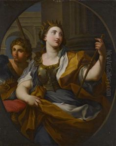 An Allegory Of Justice And An Allegory Of Fortitude (pair) by Sebastiano Conca