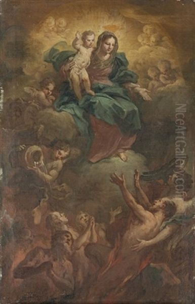 The Madonna And Child Releasing Souls From Purgatory - view 1