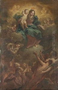 The Madonna And Child Releasing Souls From Purgatory