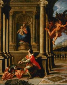 Sant'ignazio Da Loyola Depone Le Armi Davanti All Vergine by Sebastiano Conca