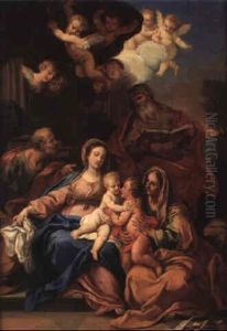 The Holy Family With Saints John And Eliabeth And Zacharias(?)