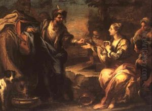 Rebecca At The Wheel by Sebastiano Conca