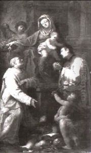 Vierge A L'enfant Adoree Par Saint Dominique