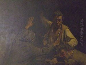 Rixe Dans Une Taverne by Joseph Henri Condamin
