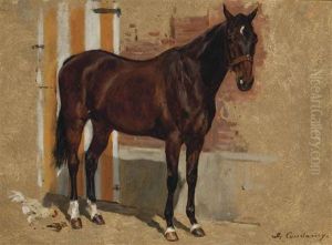 Un Cheval Avec Une Poule
