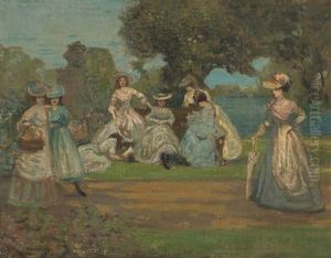 Morning In The Park (possibly The Serpentine, Hyde Park, London)