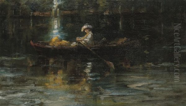 Woman In A Row Boat - view 1