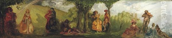 Fetes Galantes, With Dante And Beatrice - view 1