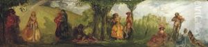 Fetes Galantes, With Dante And Beatrice