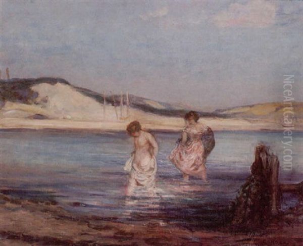 Two Young Women Paddling - view 1
