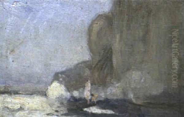 Figures On A Rocky Promontory, Dieppe - view 1