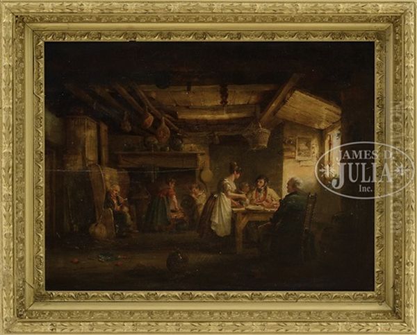 Figures In A Country Cottage Enjoying Lunch - view 1