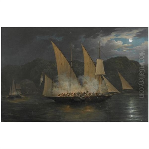 The Capture Of A Greek Pirate Vessel In The Archipeligo By Boats Of The British Navy, 31st January 1825 - view 1