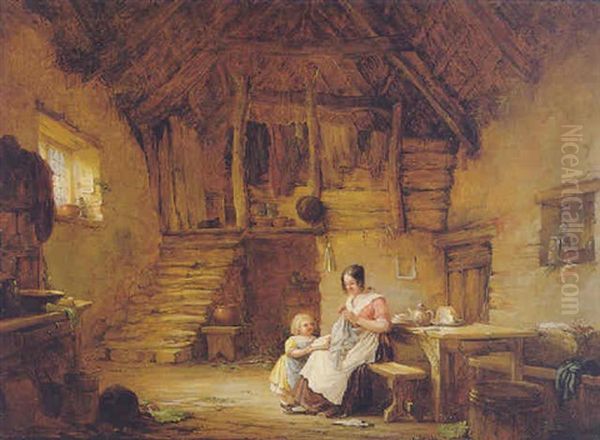 Kitchen Interior With Mother And Child - view 1