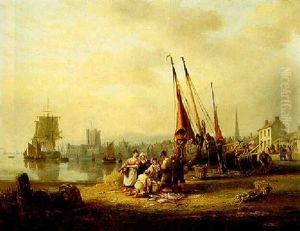 Coastal Scene With Fisherfolk by Nicholas Condy