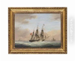 A Royal Navy Frigate In Plymouth Sound by Nicholas Matthew Condy