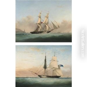 Hms "ranger" In A Stiff Breeze (+ Hms "acorn" In A Light Breeze In The Channel; Pair) by Nicholas Matthew Condy