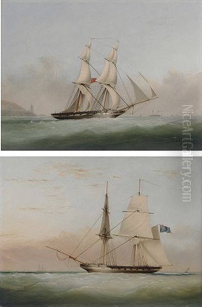 H.m.s. Ranger In A Stiff Breeze Offshore (+ H.m.s. Acorn In A Light Breeze In The Channel; 2 Works) - view 1