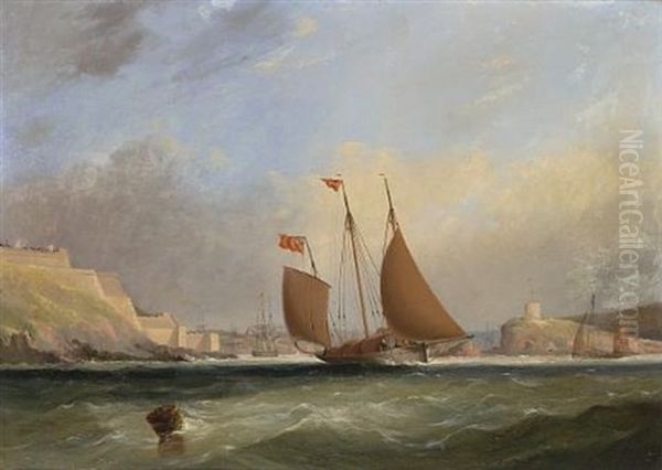 A Lugger Yacht Coming Out Of Plymouth - view 1