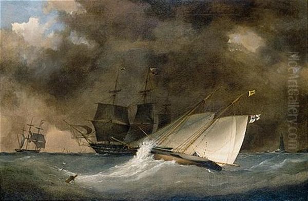 The Emperor Of Russia's Yacht "the Queen Victoria" With Other Shipping Off The Coast - view 1