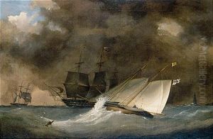 The Emperor Of Russia's Yacht "the Queen Victoria" With Other Shipping Off The Coast by Nicholas Matthew Condy
