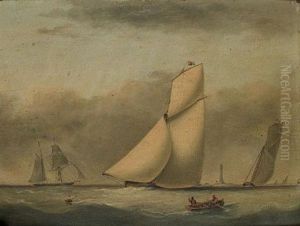 The Racing Cutter "elizabeth" In The Lead At The Royal Western Yacht Club's Regatta, 24th July 1840