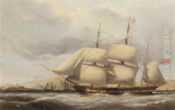 The Three-masted Barque "monarch" Flying Her Number Seemingly Off The Skerries When In-bound For Liverpool - view 1