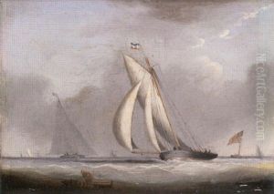 Racing Cutters Rounding The Mark by Nicholas Matthew Condy