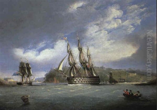 H.m.s. 'britannia' Going Out Of The Hamoaze Harbor... - view 1