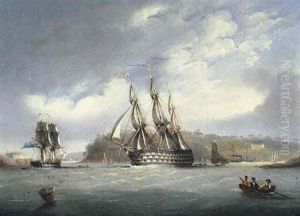 H.m.s. Britannia Going Out Of Hamoaze Harbour