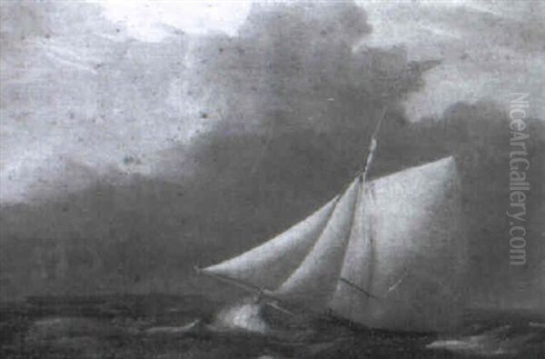 A Cutter Off The Coast With Distant Shipping - view 1