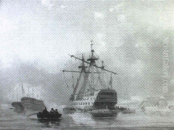 Hulks In Plymouth Harbour - view 1