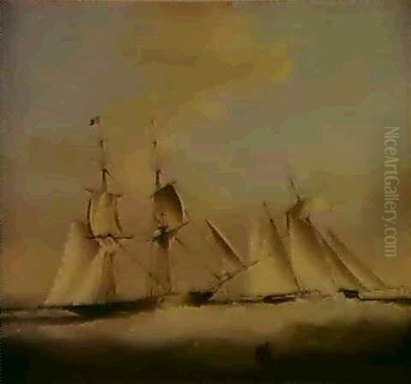 The Thousand Guinea Match Between The "water Witch" And The Schooner "galatea" - view 1