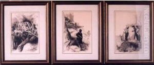 Trois Illustrations Pour " Les Pionniers " De J. F. Cooper by Michal Elwiro Andriolli