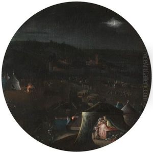 The Assyrian Camp At Night, With Judith Beheading Holofernes In His Tent by Gillis Congnet the Elder