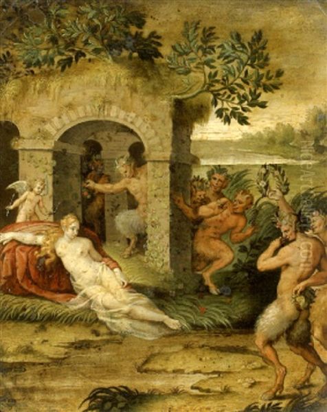 Venus Et Satyre Dans Un Paysage - view 1