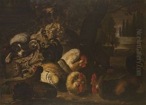 Cane E Volatili In Un Paesaggio