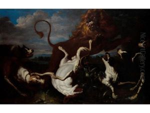 A Lion Hunt by David de Coninck