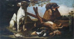 Wildbret Von Einem Hund Bewacht In Einer Landschaft
