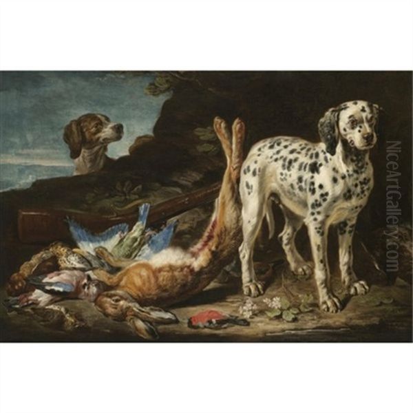 Still Life With Dogs, A Gun, A Dead Hare And Game - view 1