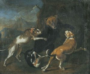Jagdhunde Stellen Einen Baren