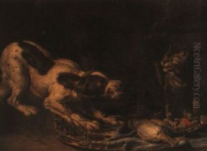 A Cat Startled By A Dog by David de Coninck