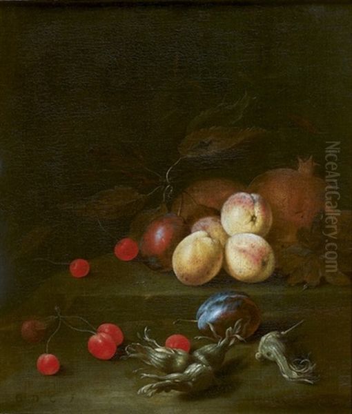 Nature Morte Aux Prunes, Grenades, Cerises Et Noisettes - view 1