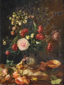 Flower Still Life by Pierre Louis de Coninck